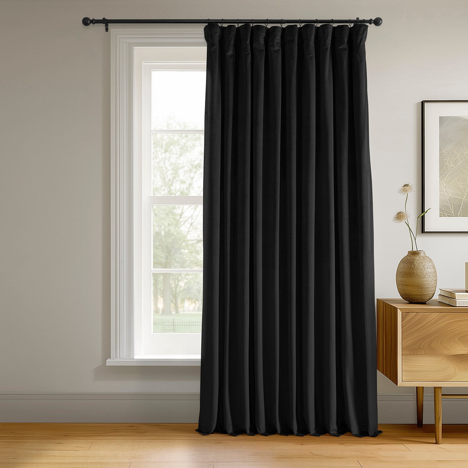 Black Signature Extra Wide Velvet Blackout Curtain