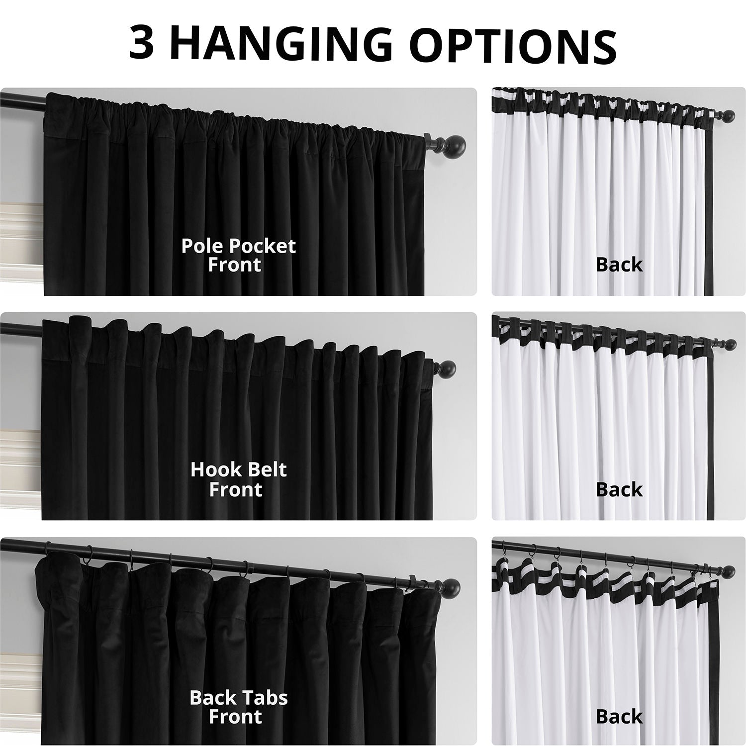 Black Signature Extra Wide Velvet Blackout Curtain