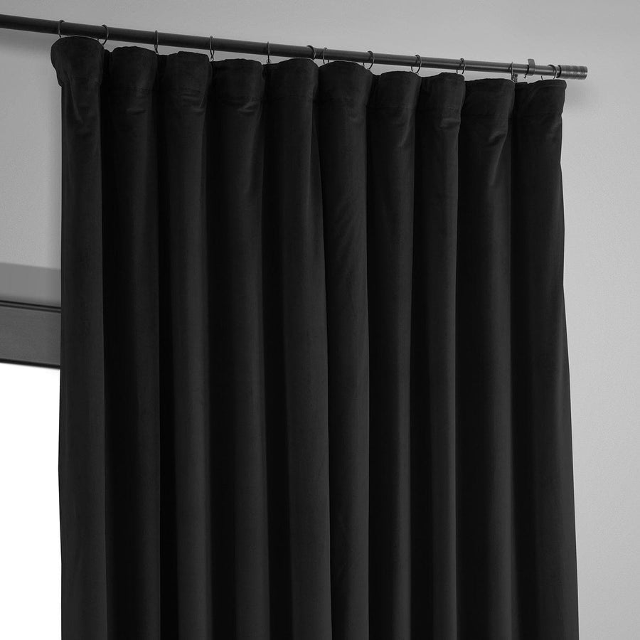 Black Signature Extra Wide Velvet Blackout Curtain - HalfPriceDrapes.com