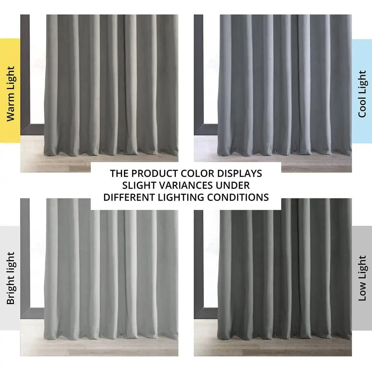 Silver Grey Extra Wide Grommet Sound Absorbing Signature Blackout Velvet Blackout Curtain - HalfPriceDrapes.com