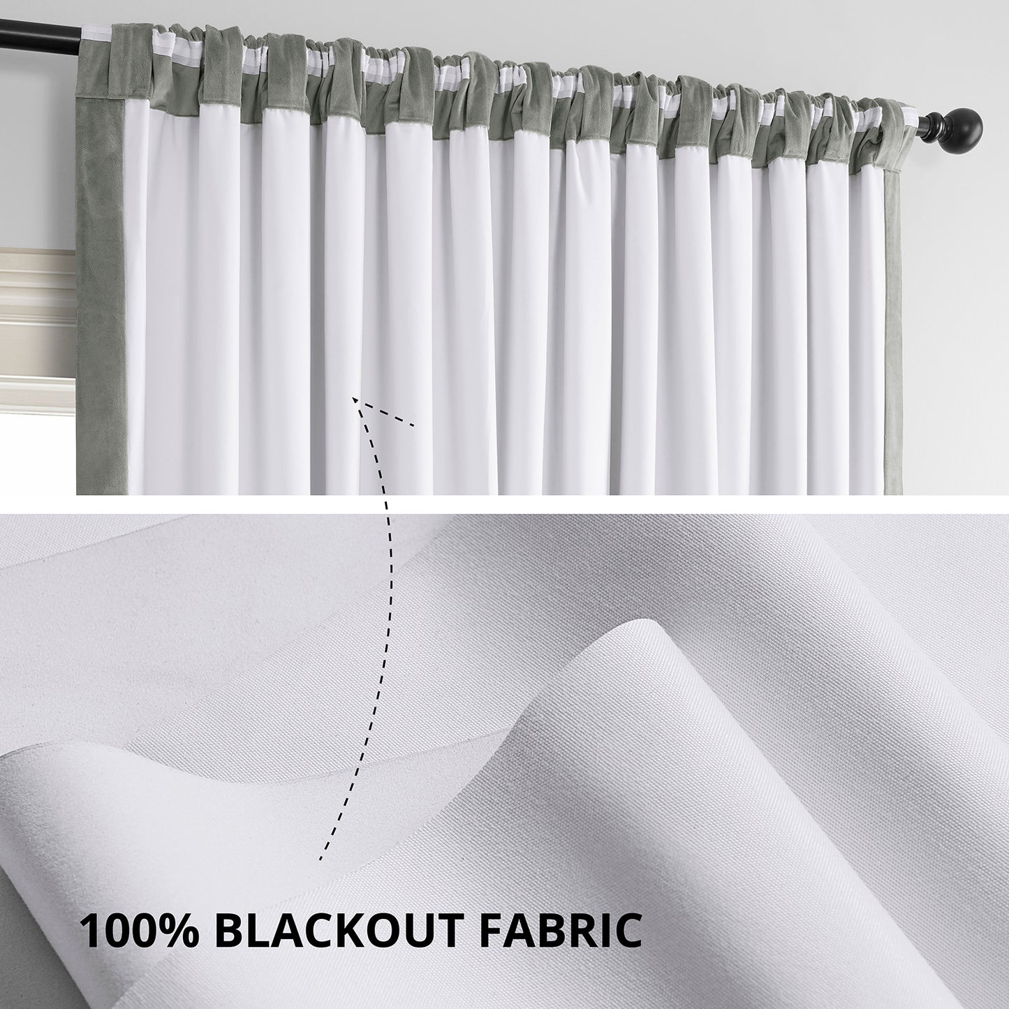 Silver Grey Signature Extra Wide Velvet Blackout Curtain