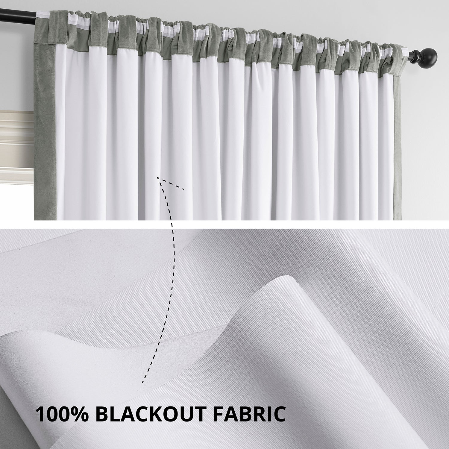 Silver Grey Signature Extra Wide Velvet Blackout Curtain