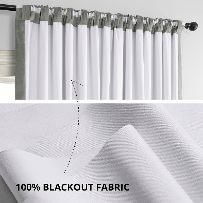 Silver Grey Signature Extra Wide Velvet Blackout Curtain