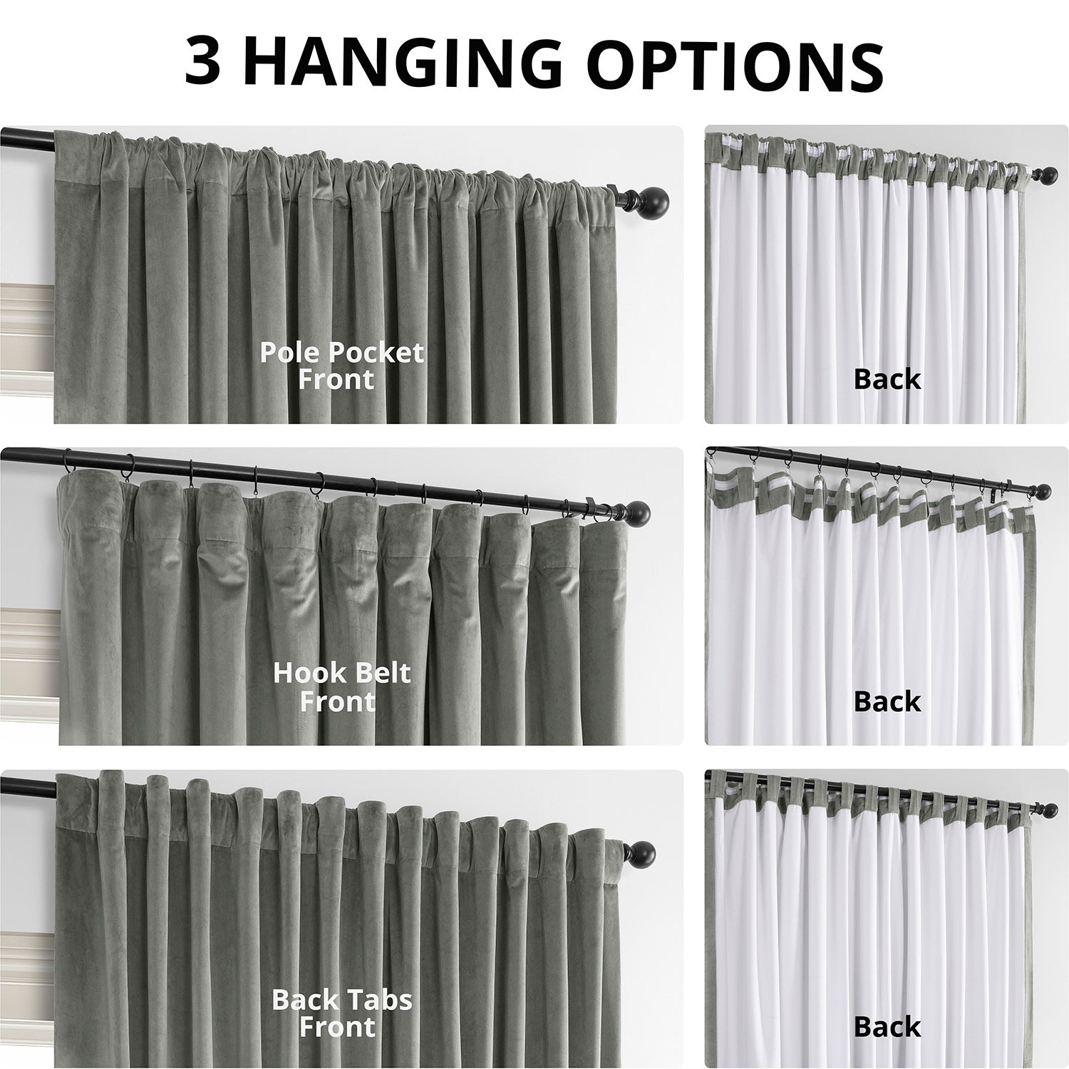 Silver Grey Signature Extra Wide Velvet Blackout Curtain