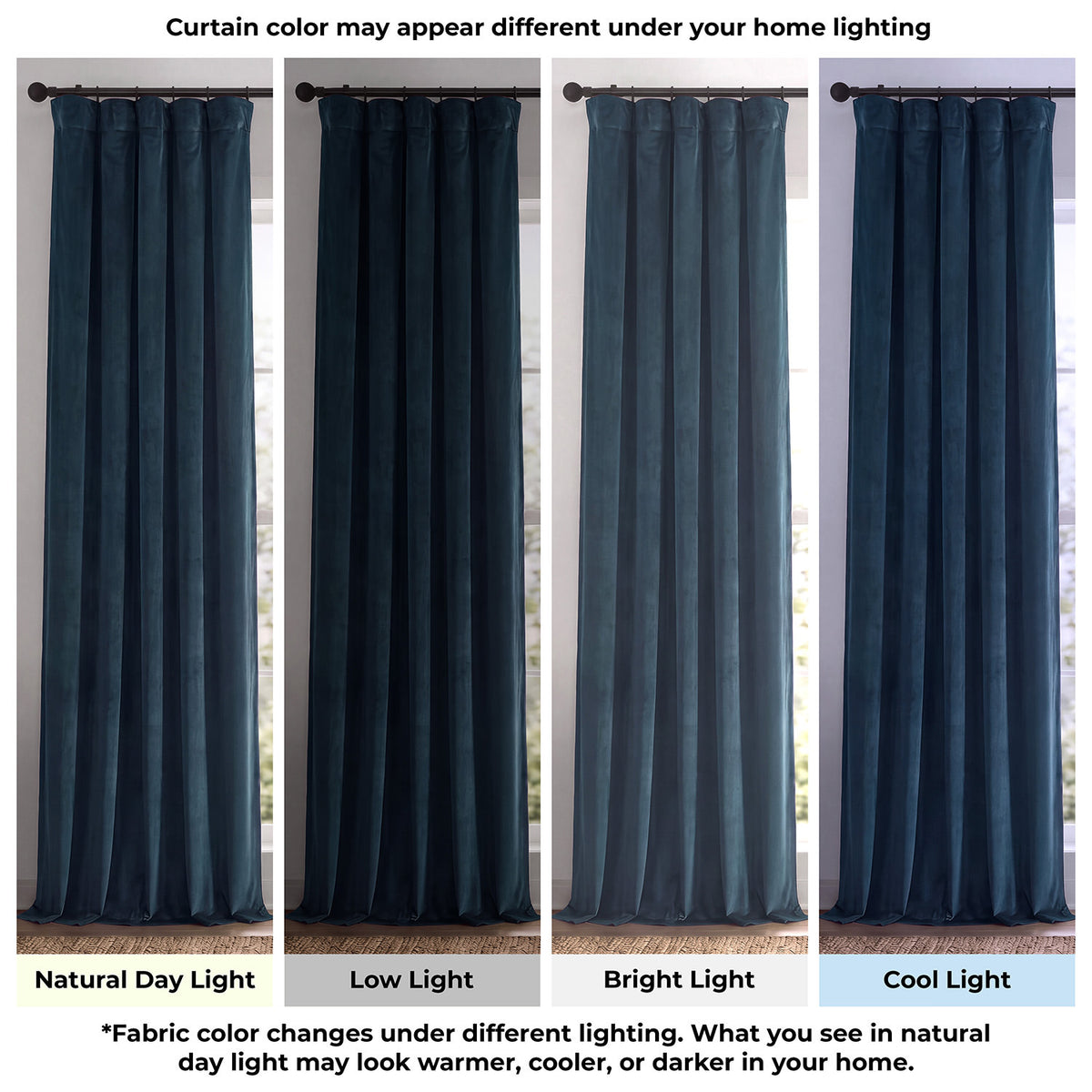 Midnight Blue Signature Extra Wide Velvet Blackout Curtain