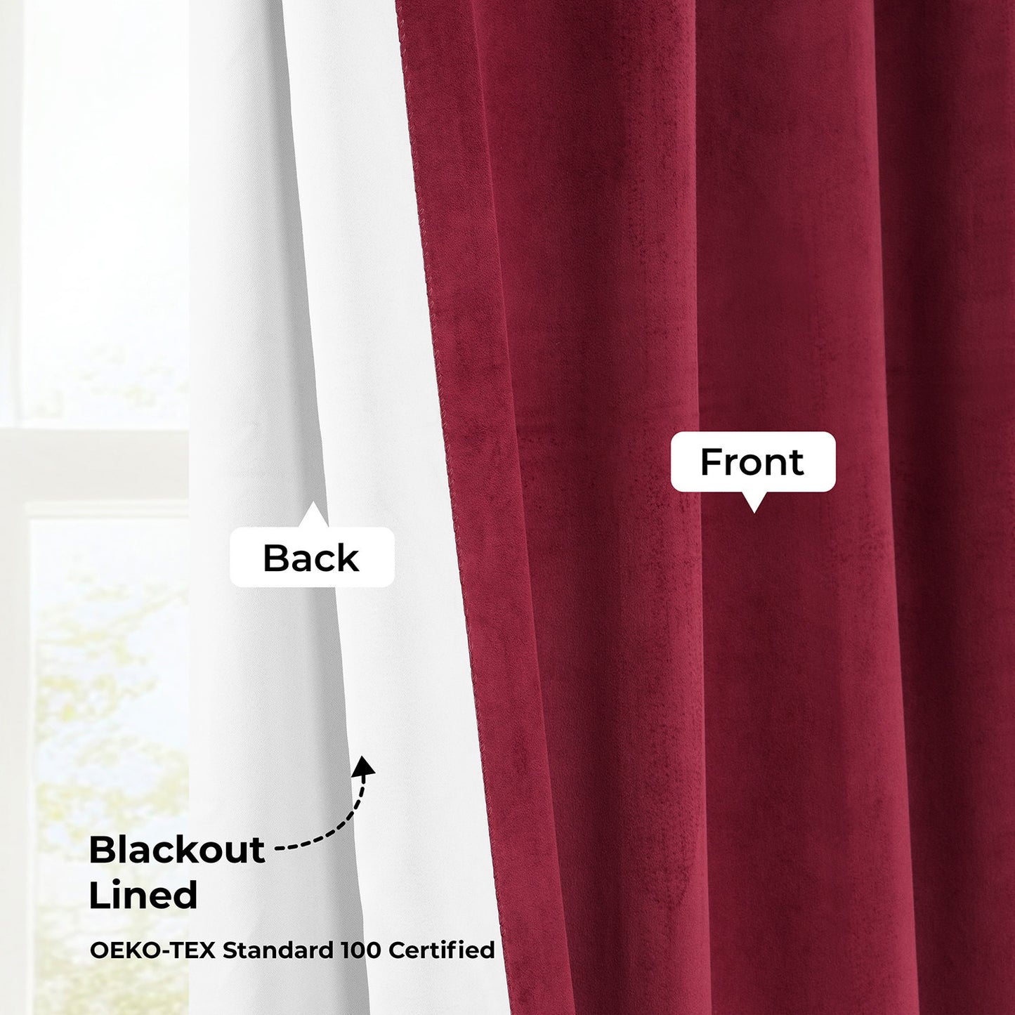 Burgundy Signature Extra Wide Velvet Blackout Curtain