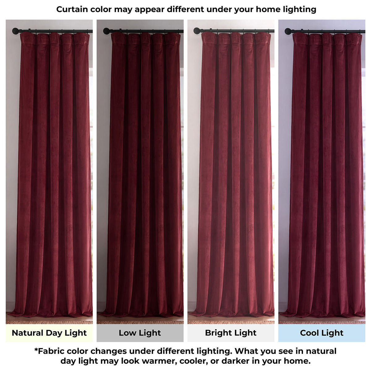 Burgundy Signature Extra Wide Velvet Blackout Curtain