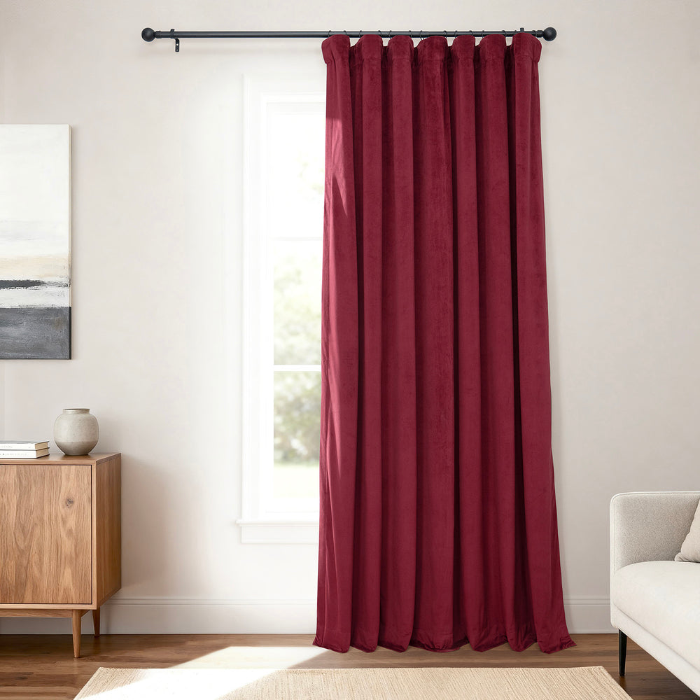 Burgundy Signature Extra Wide Velvet Blackout Curtain