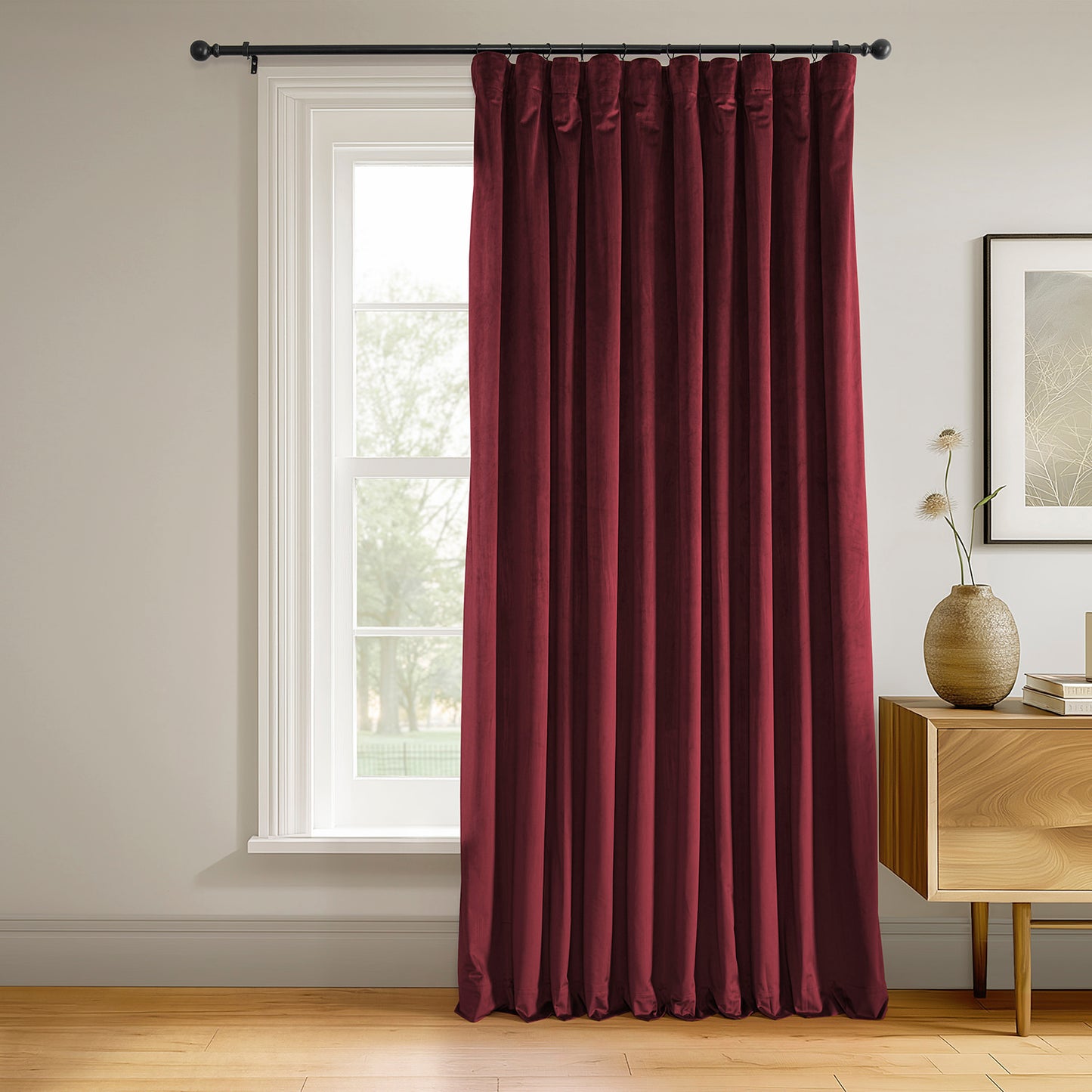 Burgundy Signature Extra Wide Velvet Blackout Curtain