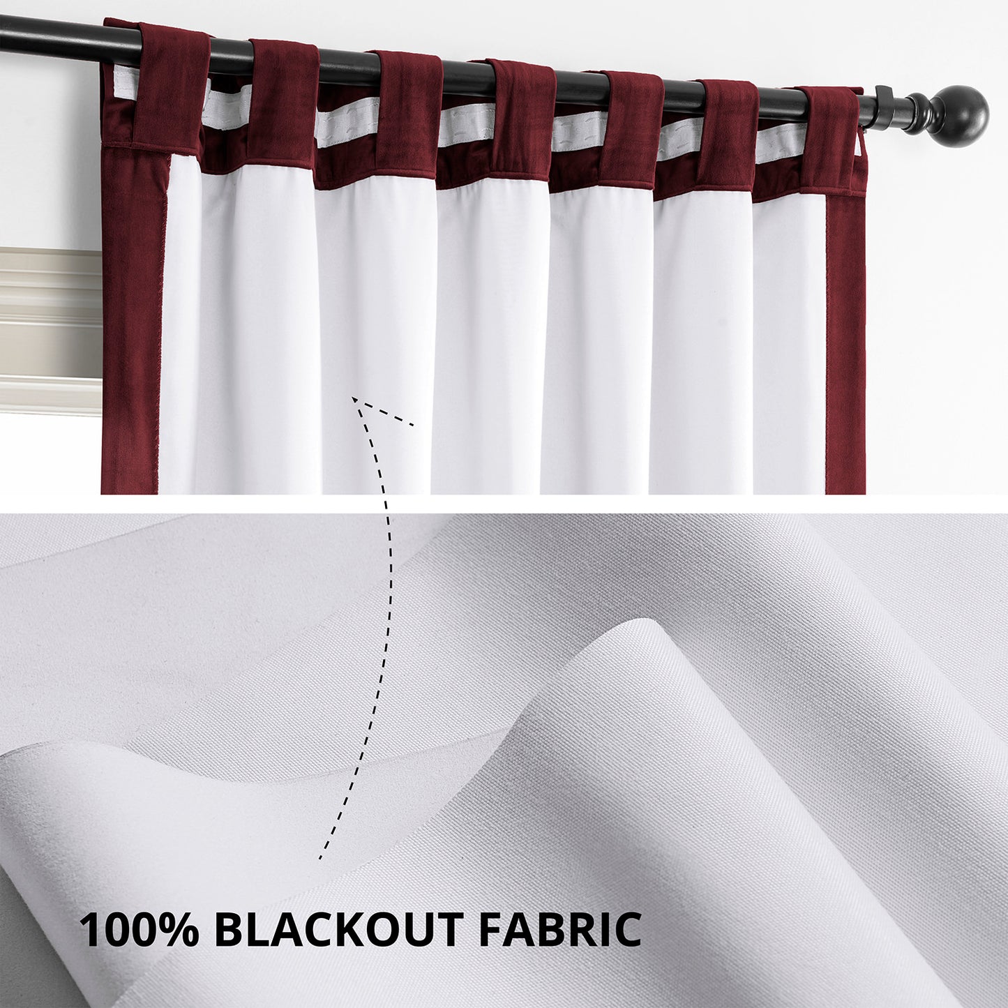 Burgundy Signature Extra Wide Velvet Blackout Curtain