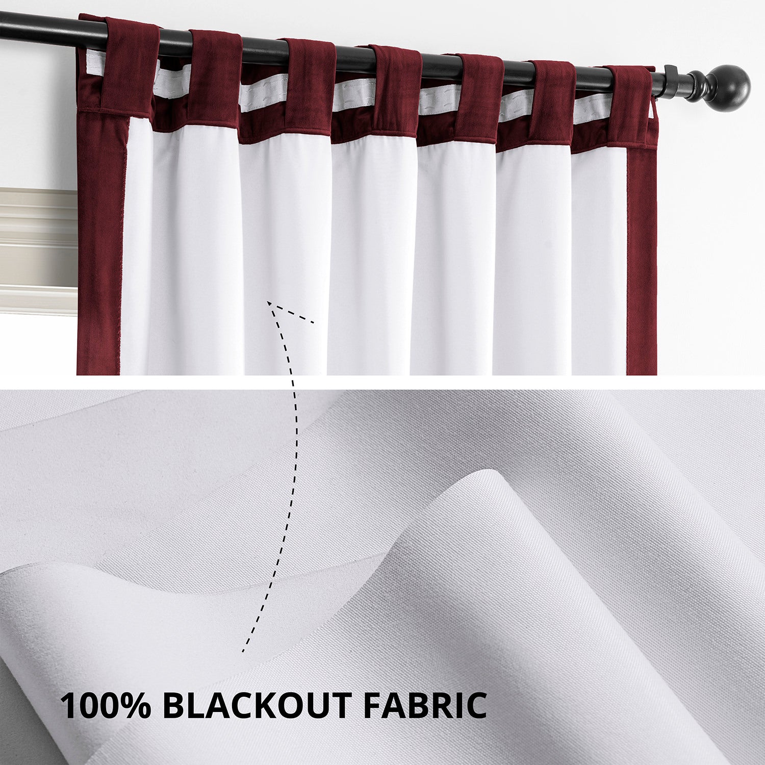 Burgundy Signature Extra Wide Velvet Blackout Curtain