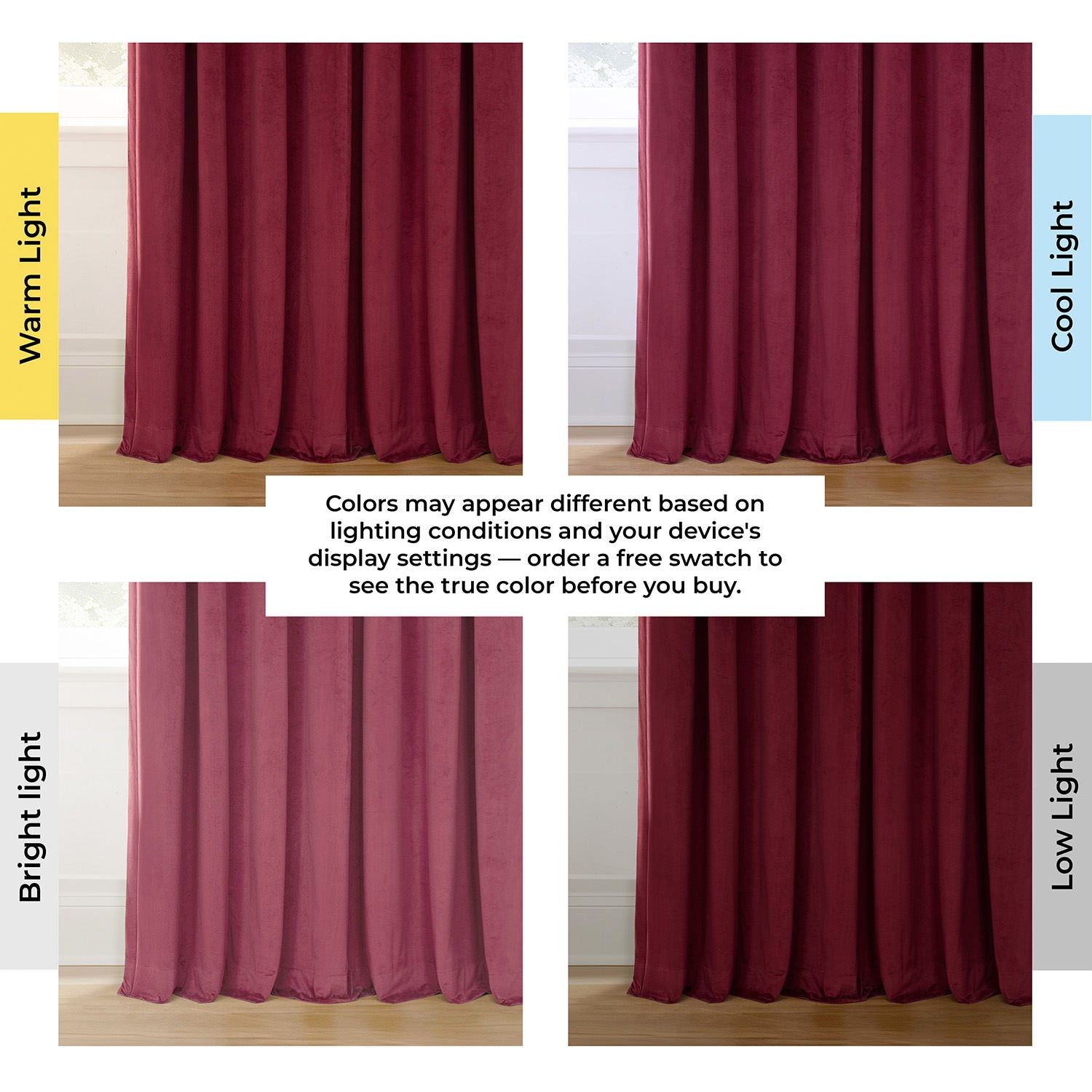 Burgundy Signature Extra Wide Velvet Blackout Curtain