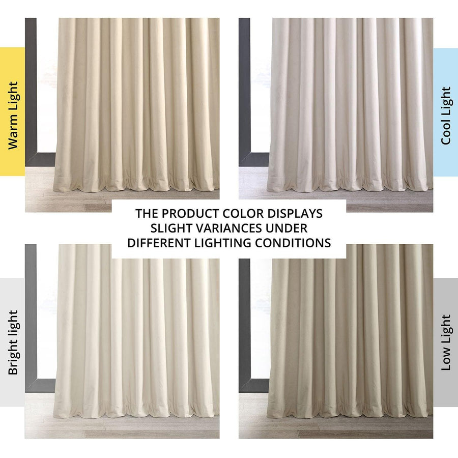 Ivory Grommet Signature Extra Wide Velvet Blackout Curtain - HalfPriceDrapes.com