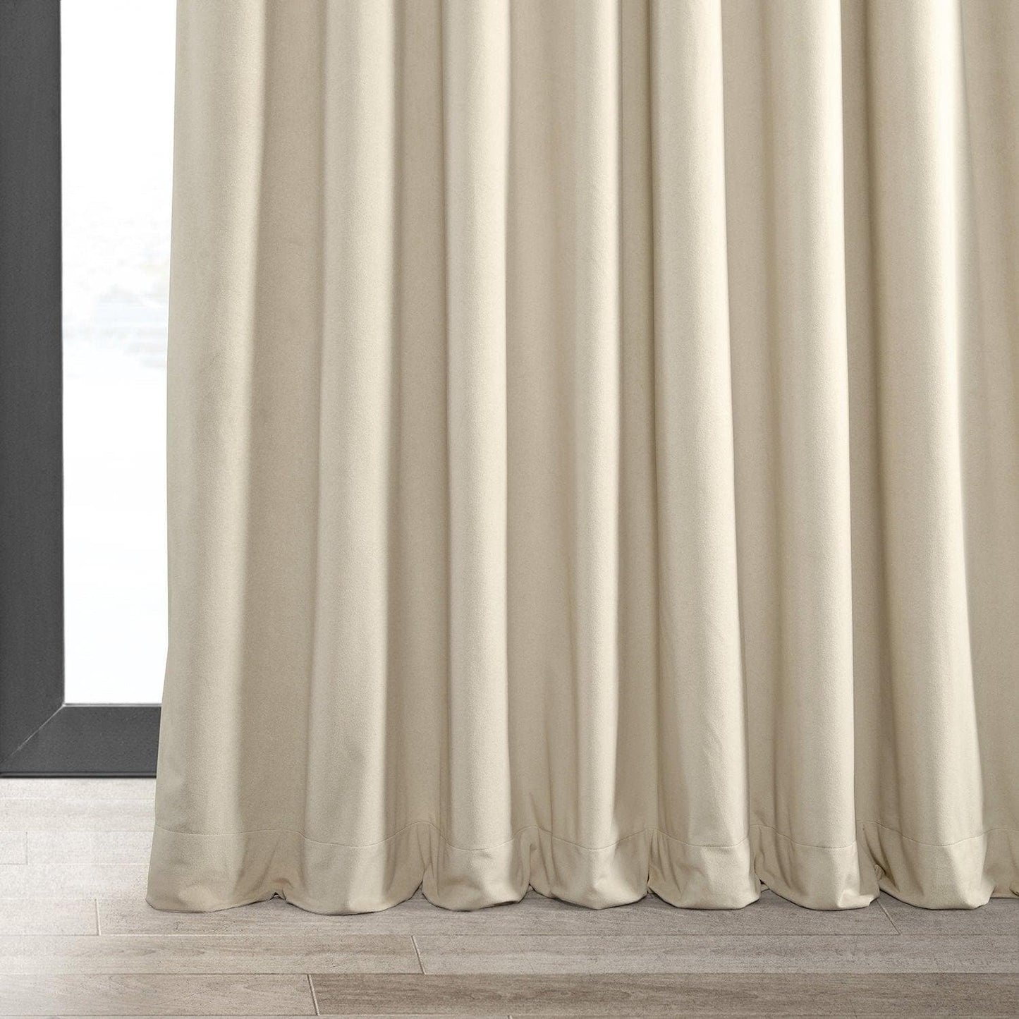 Ivory Grommet Signature Extra Wide Velvet Blackout Curtain - HalfPriceDrapes.com