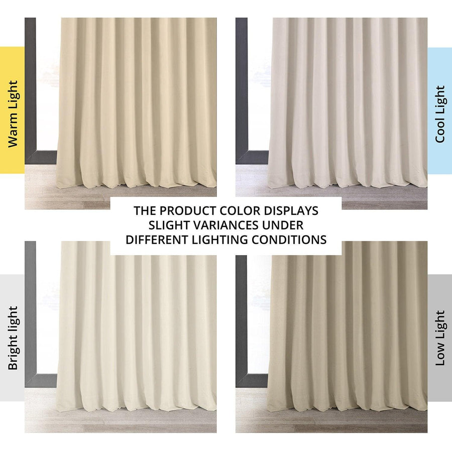 Ivory Signature Extra Wide Velvet Blackout Curtain - HalfPriceDrapes.com