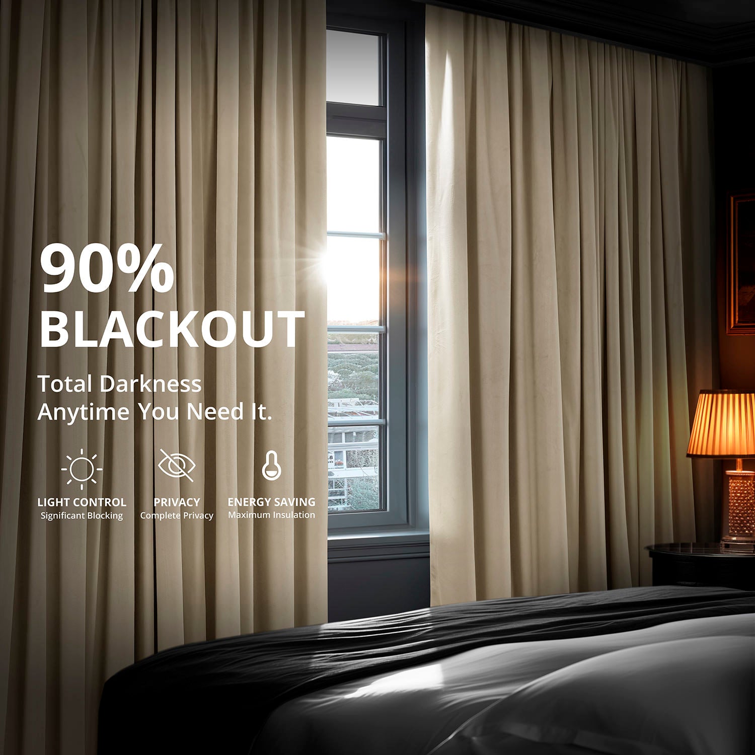 Ivory Signature Extra Wide Velvet Blackout Curtain