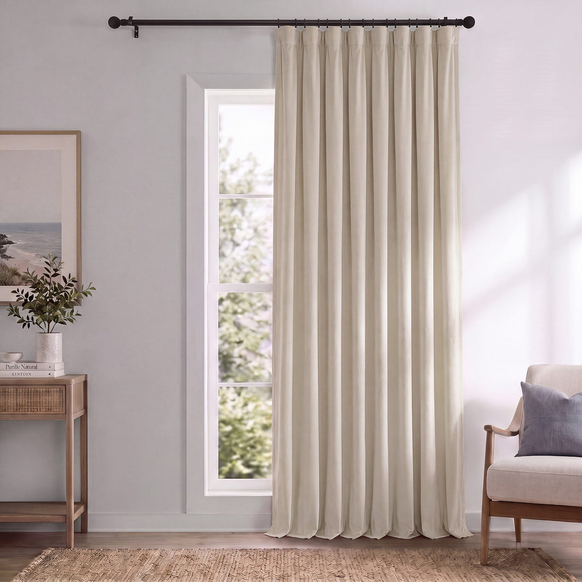 Ivory Signature Extra Wide Velvet Blackout Curtain
