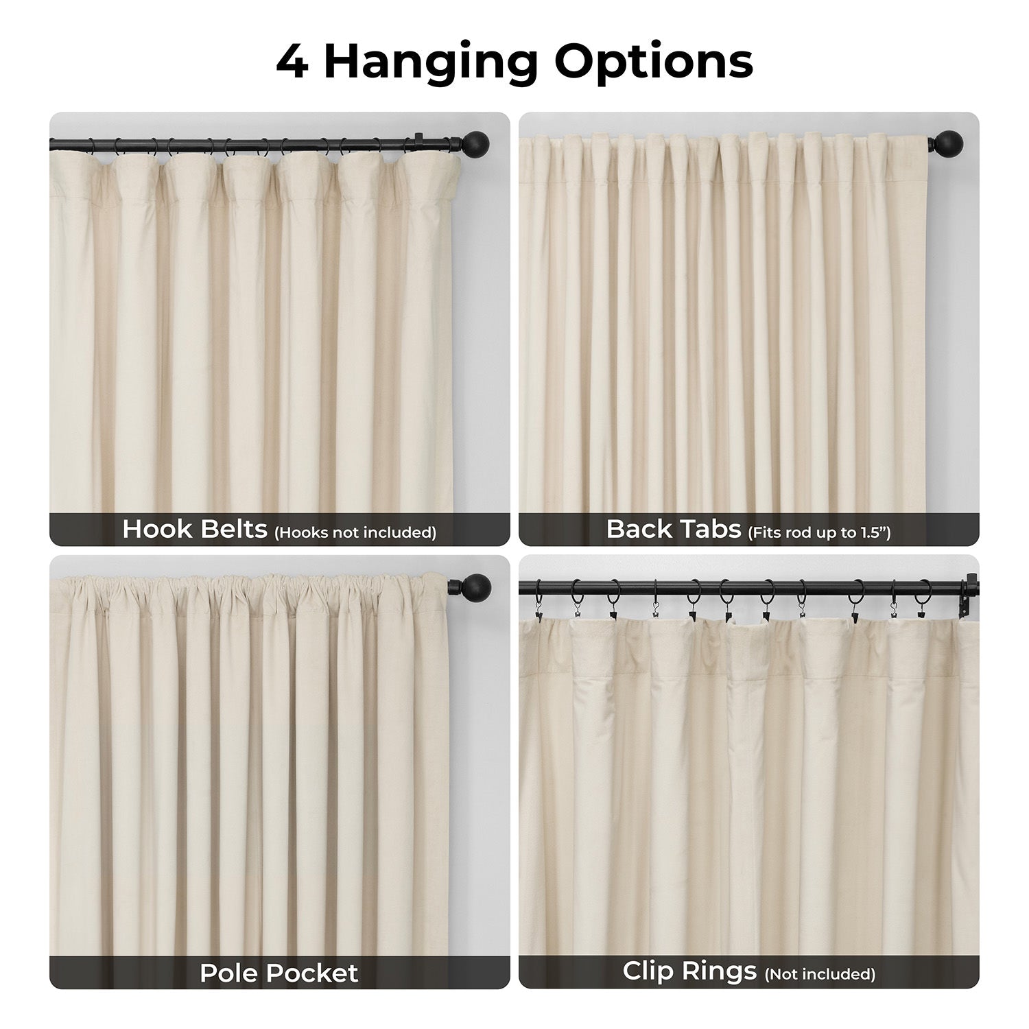 Ivory Signature Extra Wide Velvet Blackout Curtain