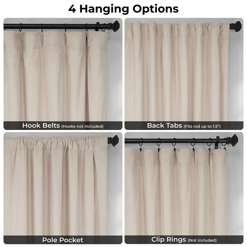 Ivory Signature Extra Wide Velvet Blackout Curtain
