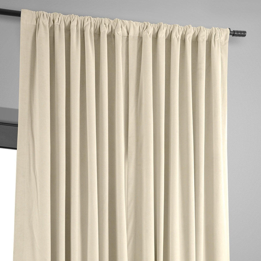 Ivory Signature Extra Wide Velvet Blackout Curtain - HalfPriceDrapes.com