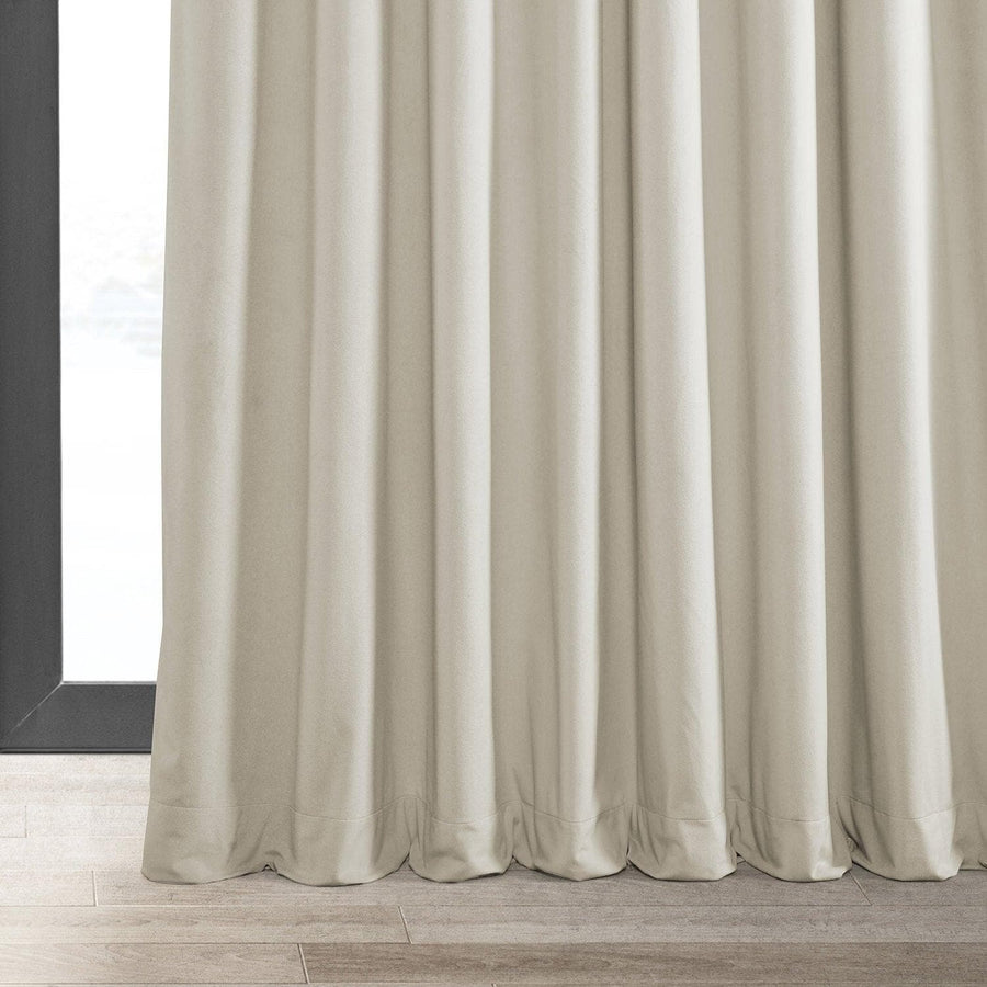 Warm Off White Grommet Signature Extra Wide Velvet Blackout Curtain - HalfPriceDrapes.com