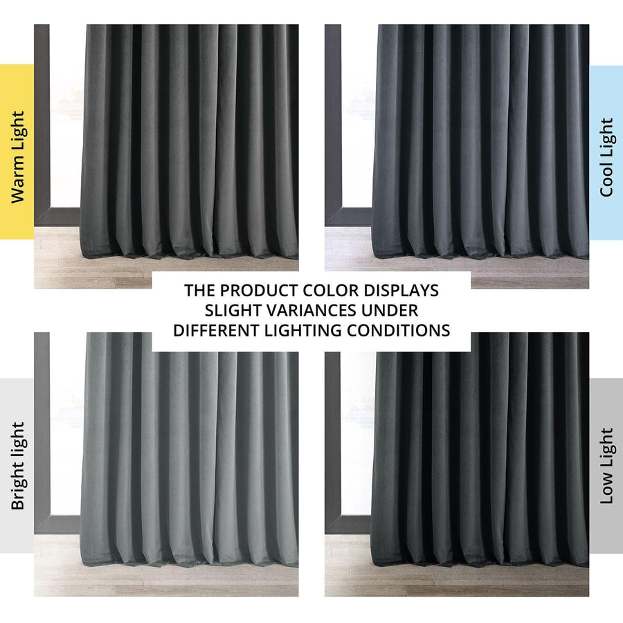 Natural Grey Signature Extra Wide Velvet Blackout Curtain - HalfPriceDrapes.com