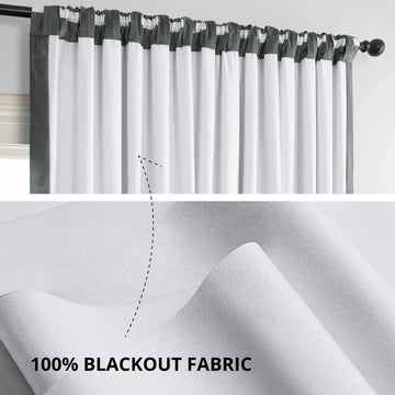 Natural Grey Signature Extra Wide Velvet Blackout Curtain