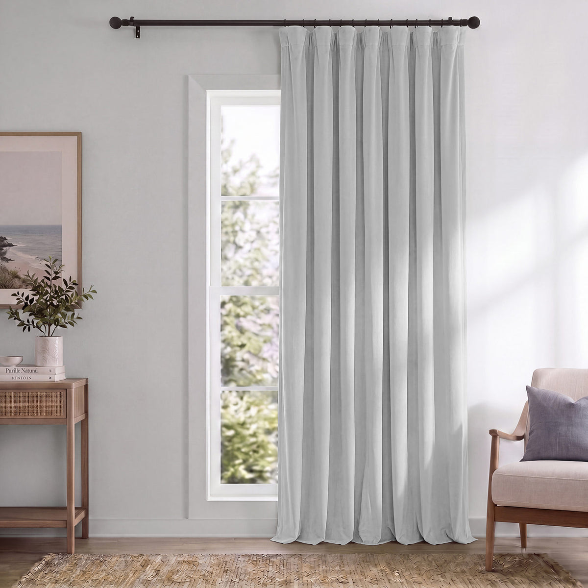 Reflection Grey Signature Extra Wide Velvet Blackout Curtain