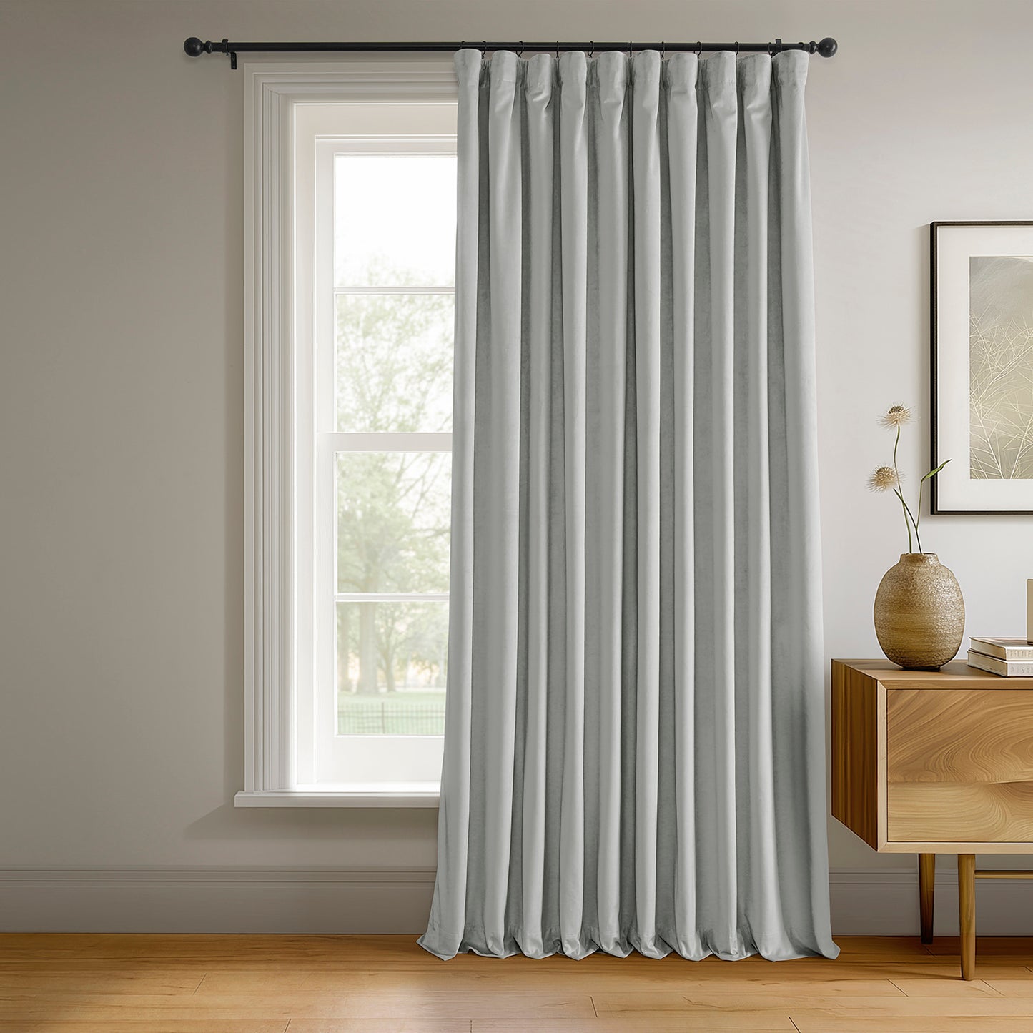 Reflection Grey Signature Extra Wide Velvet Blackout Curtain