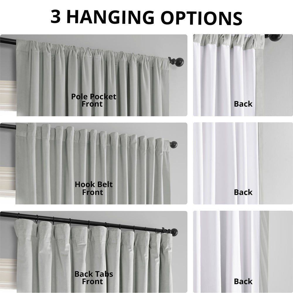 Reflection Grey Signature Extra Wide Velvet Blackout Curtain