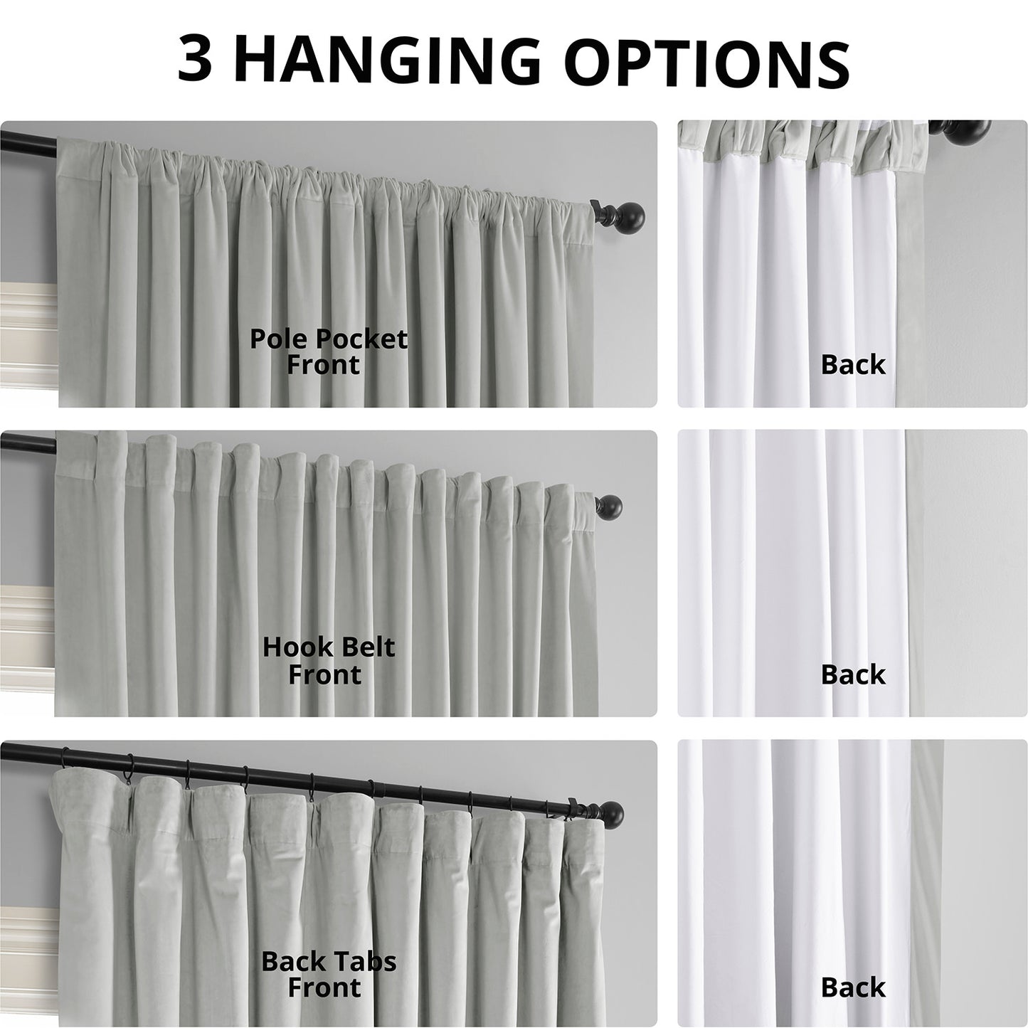 Reflection Grey Signature Extra Wide Velvet Blackout Curtain