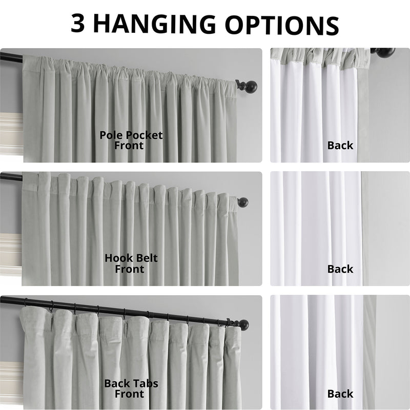 Reflection Grey Signature Extra Wide Velvet Blackout Curtain