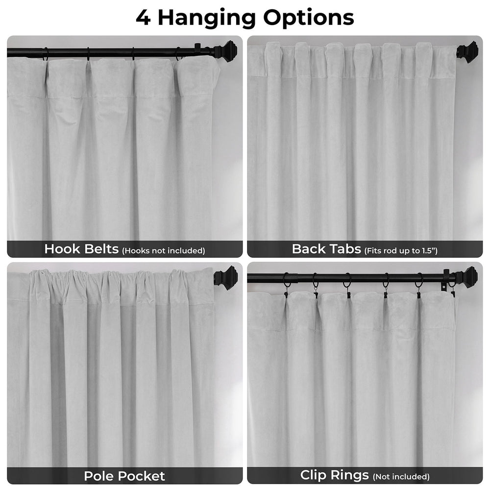 Reflection Grey Signature Extra Wide Velvet Blackout Curtain