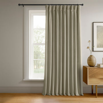 Cool Beige Signature Extra Wide Velvet Blackout Curtain