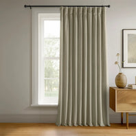 Cool Beige Signature Extra Wide Velvet Blackout Curtain