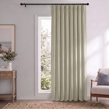 Cool Beige Signature Extra Wide Velvet Blackout Curtain