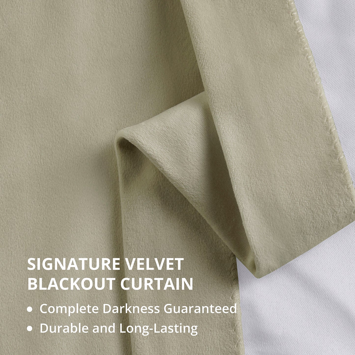 Cool Beige Signature Extra Wide Velvet Blackout Curtain