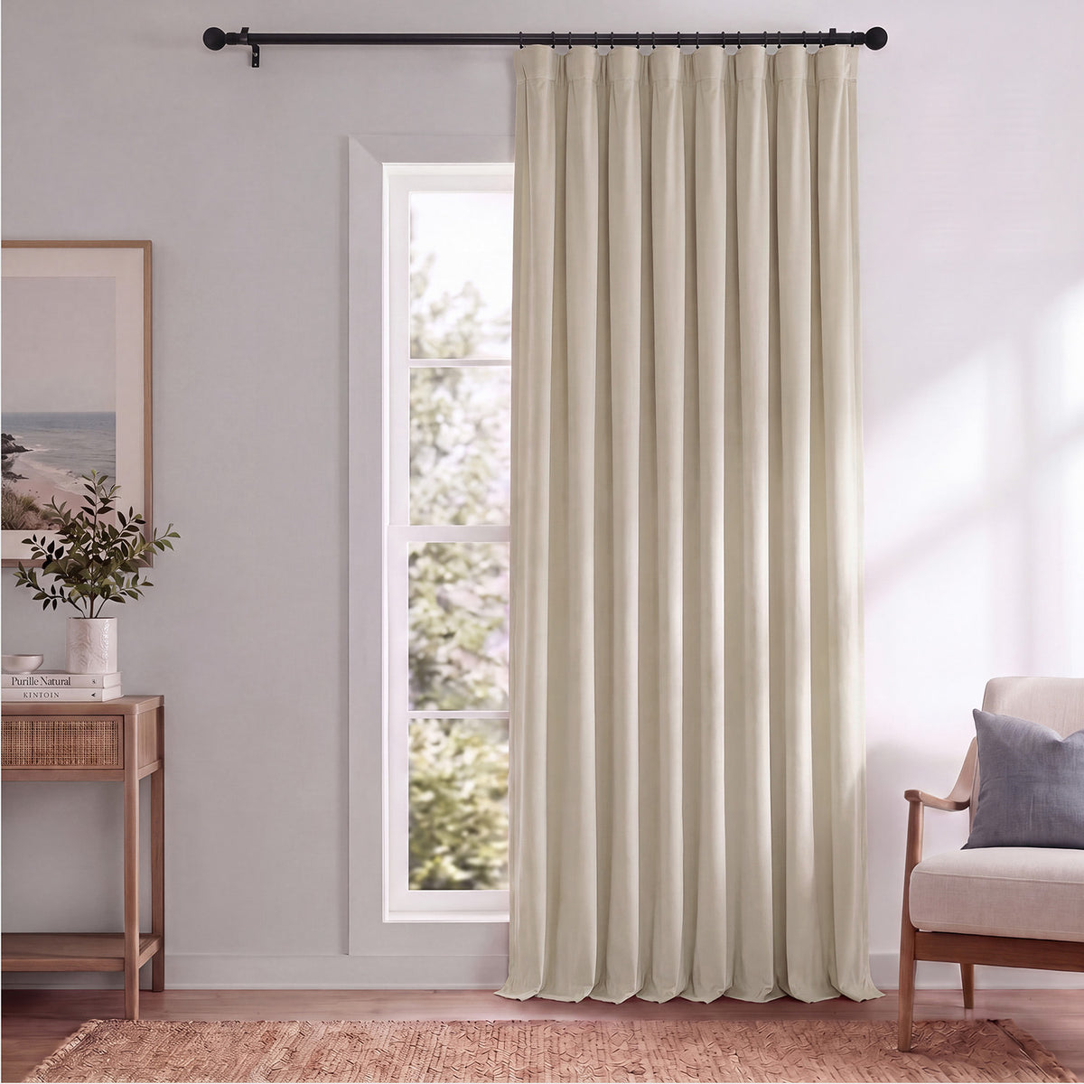 Neutral Ground Signature Extra Wide Velvet Blackout Curtain