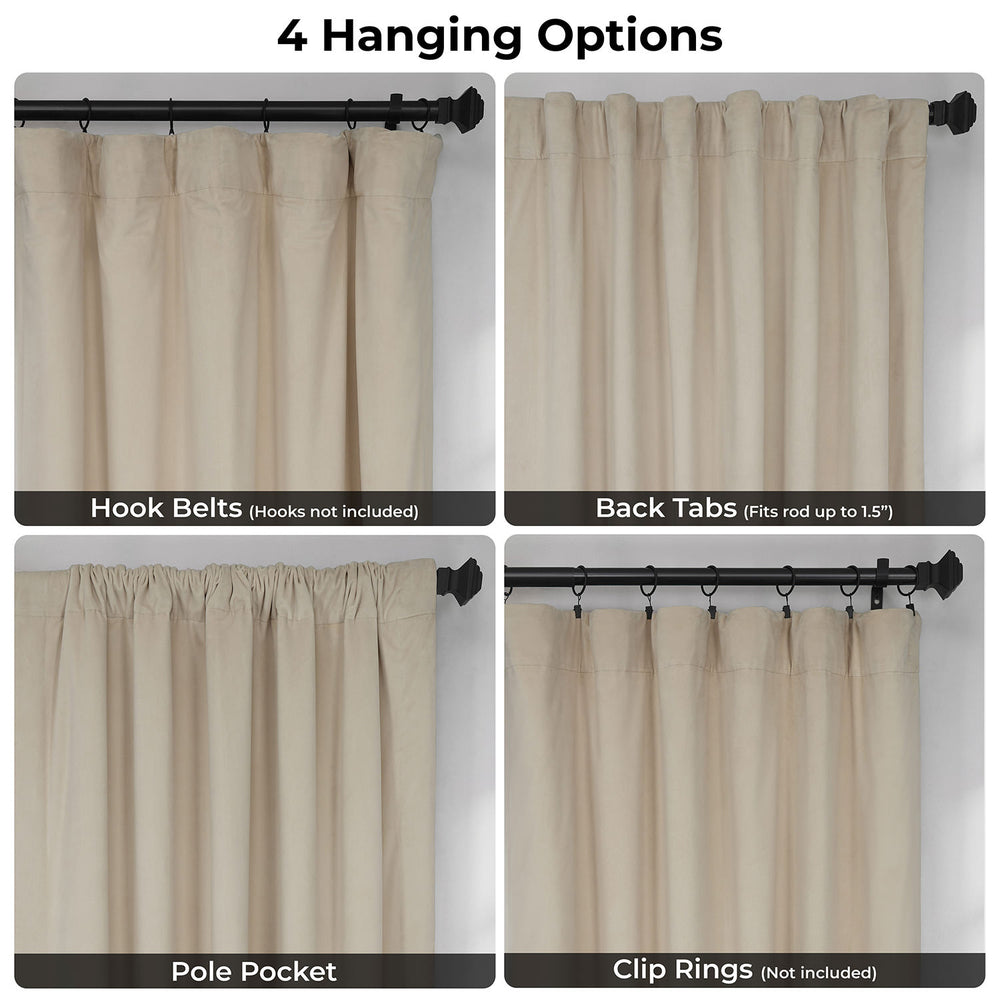 Neutral Ground Signature Extra Wide Velvet Blackout Curtain