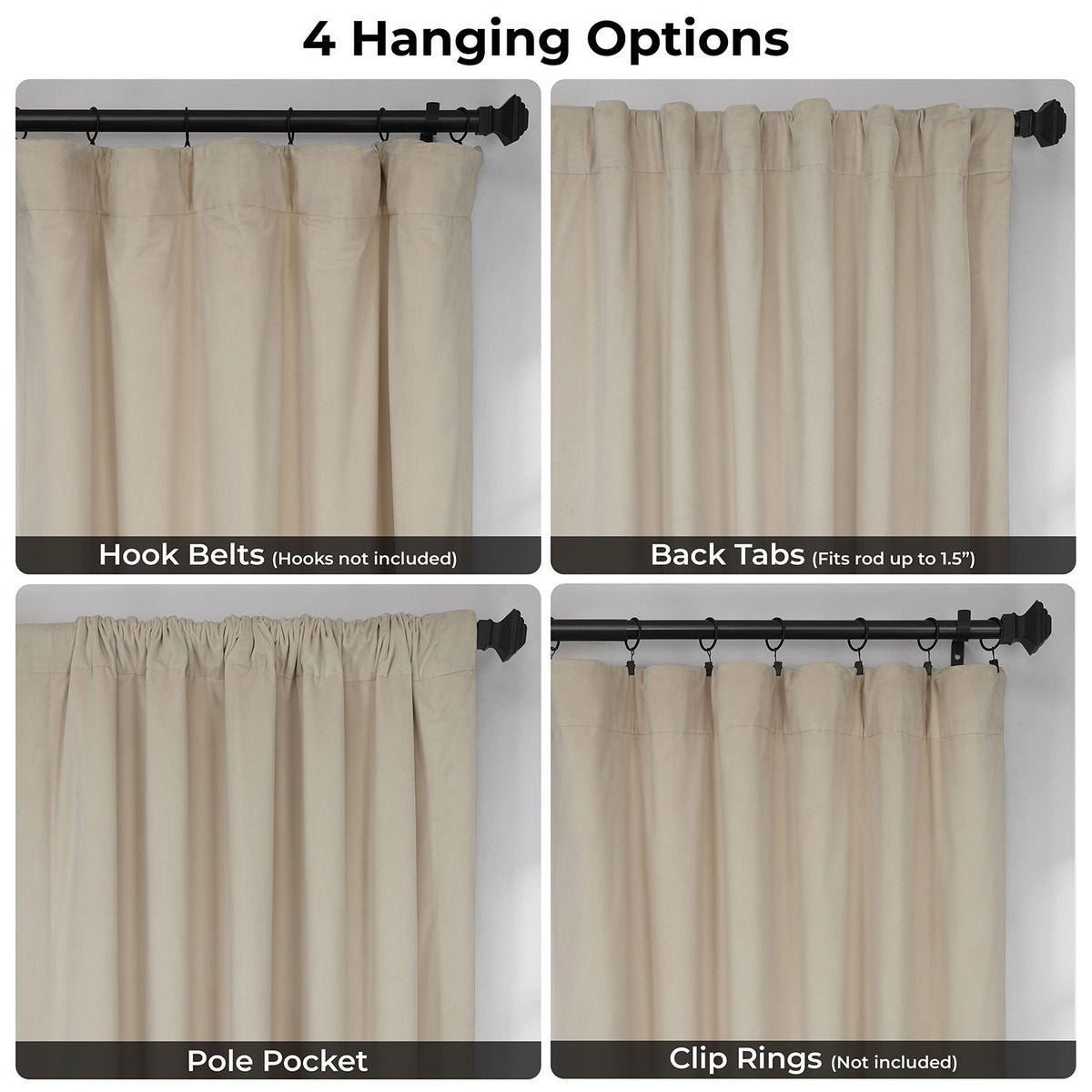 Neutral Ground Signature Extra Wide Velvet Blackout Curtain