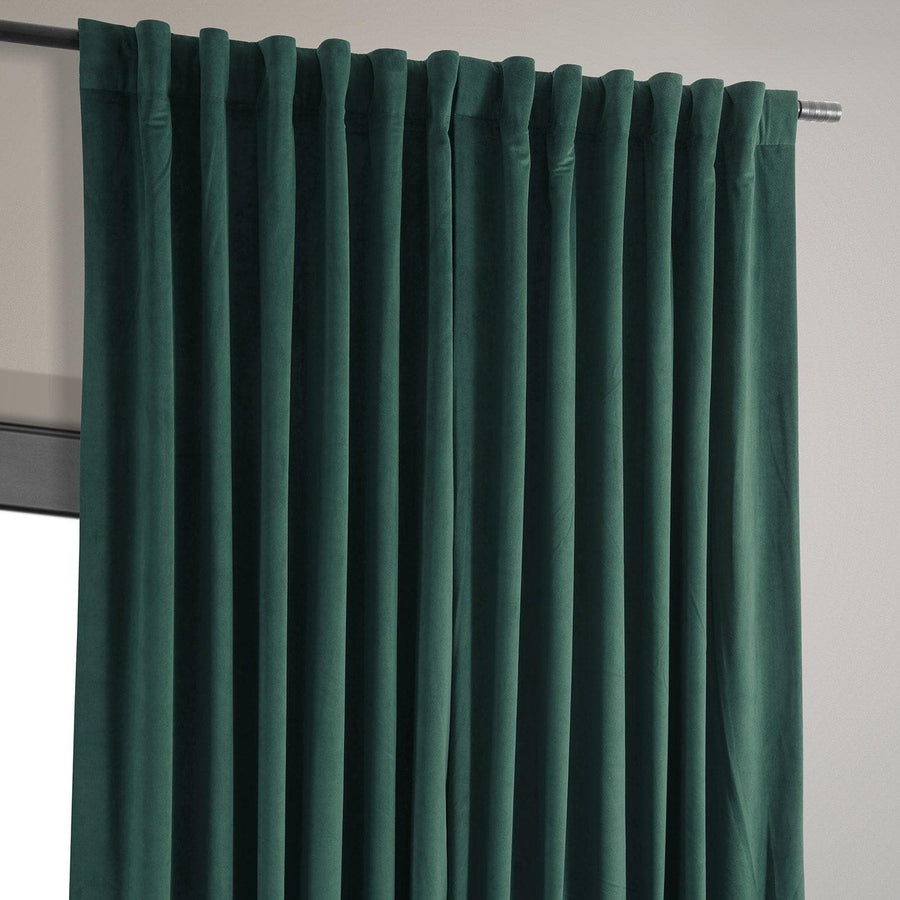 Blackforest Green Signature Extra Wide Velvet Blackout Curtain - HalfPriceDrapes.com
