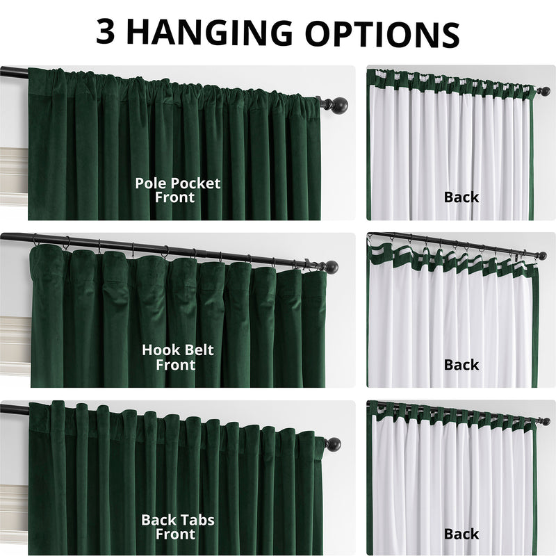 Blackforest Green Signature Extra Wide Velvet Blackout Curtain