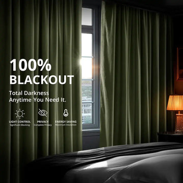 Hunter Green Signature Extra Wide Velvet Blackout Curtain