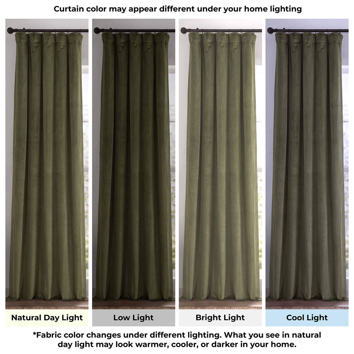 Hunter Green Signature Extra Wide Velvet Blackout Curtain