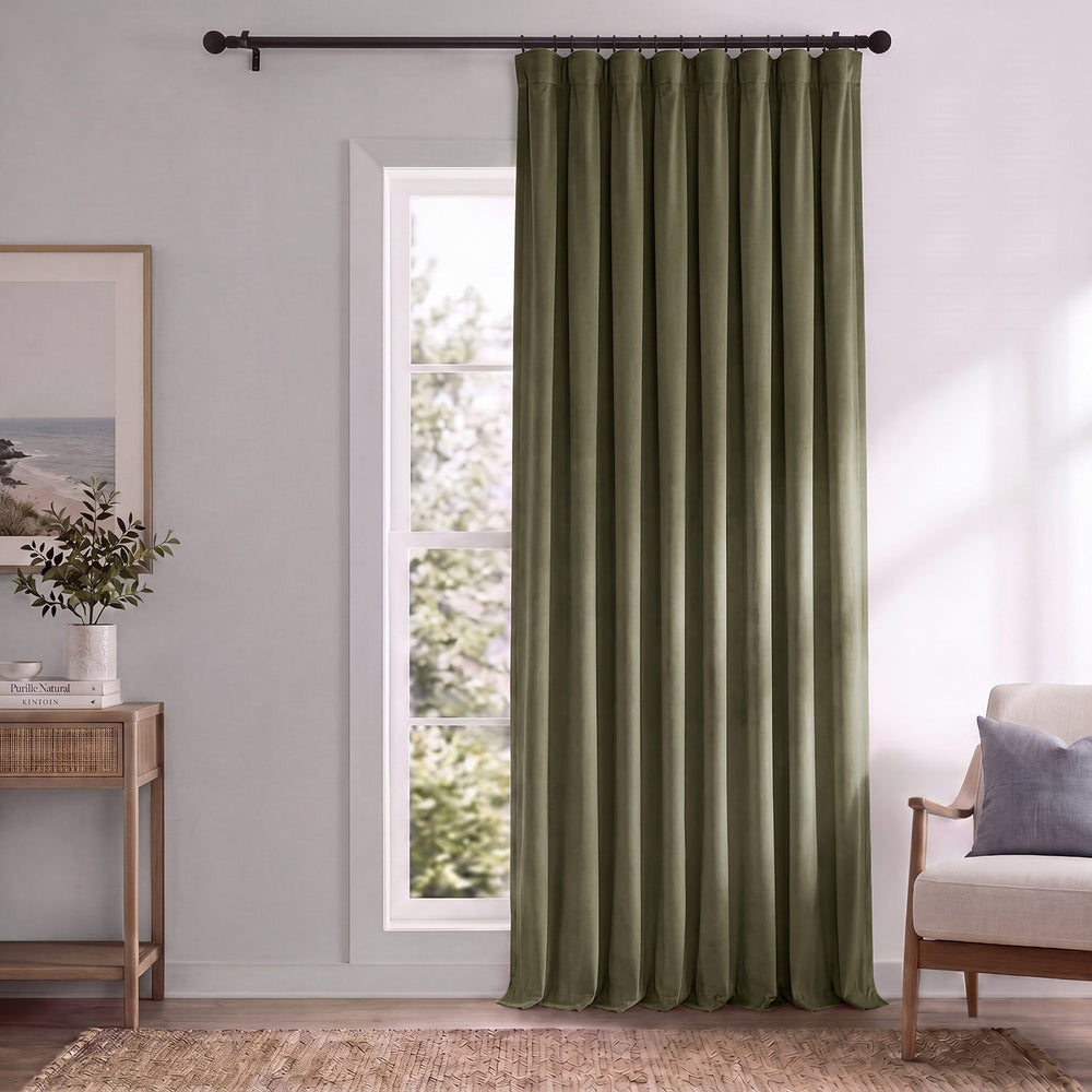 Hunter Green Signature Extra Wide Velvet Blackout Curtain