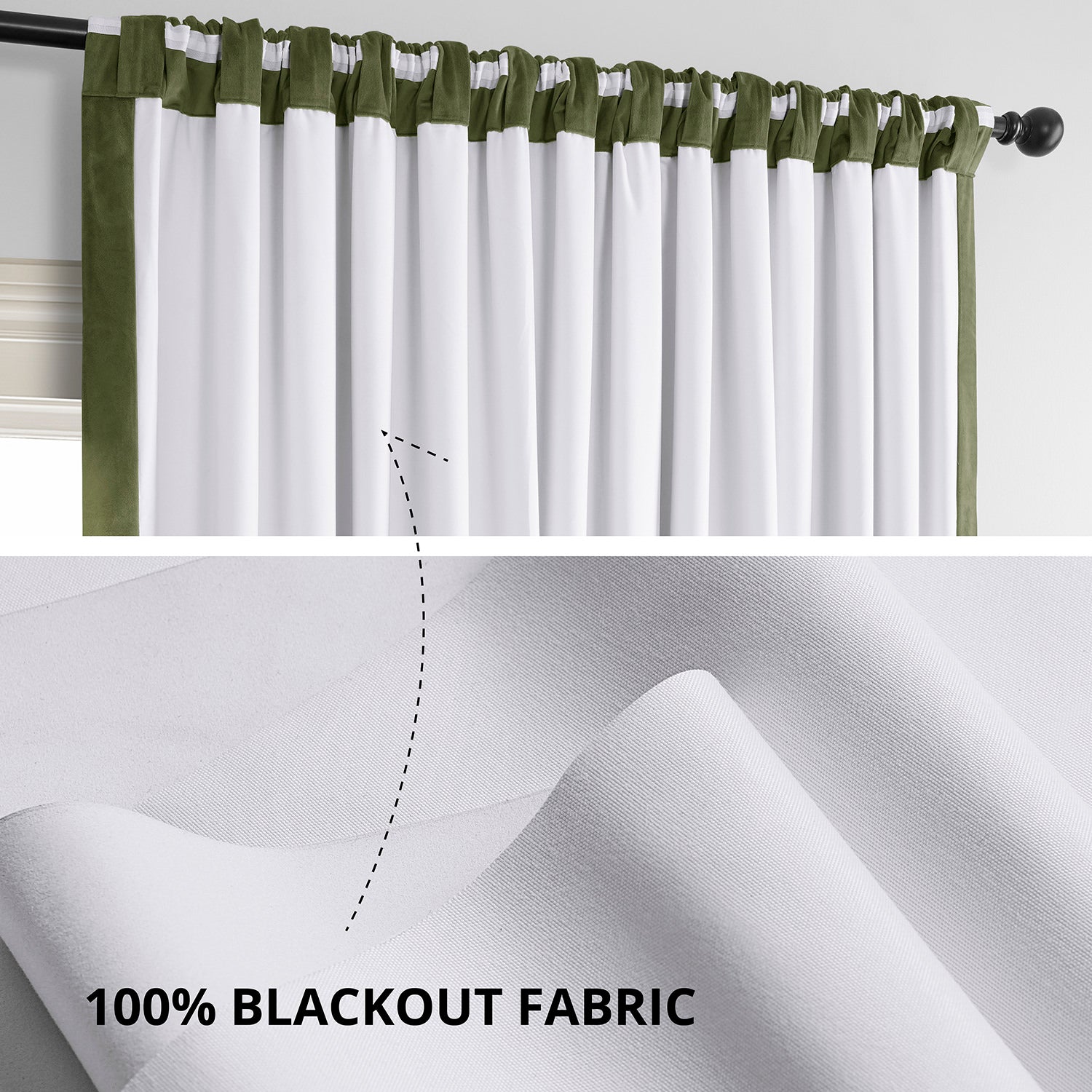 Hunter Green Signature Extra Wide Velvet Blackout Curtain