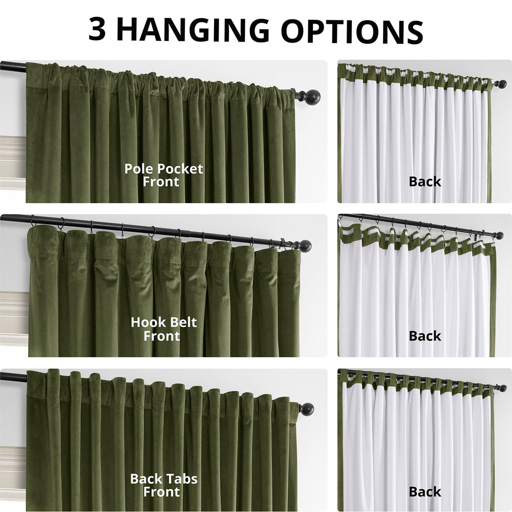 Hunter Green Signature Extra Wide Velvet Blackout Curtain