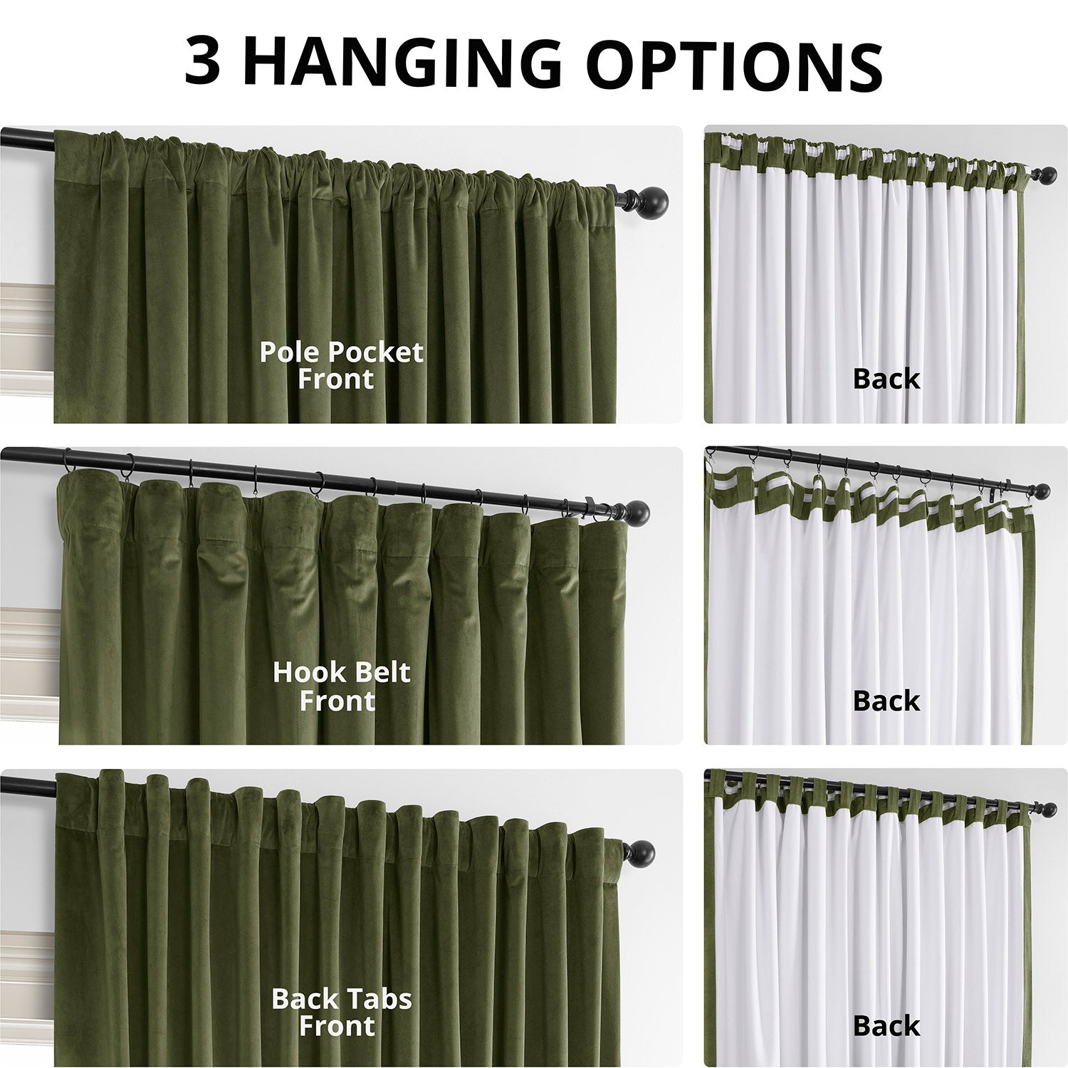 Hunter Green Signature Extra Wide Velvet Blackout Curtain