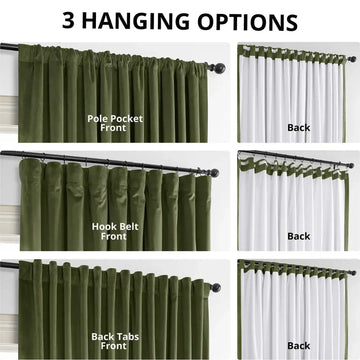 Hunter Green Signature Extra Wide Velvet Blackout Curtain