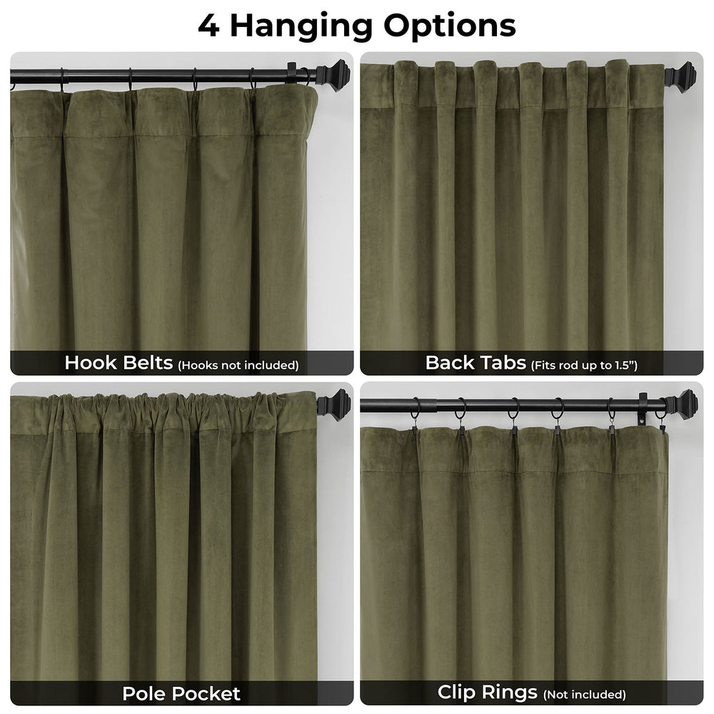 Hunter Green Signature Extra Wide Velvet Blackout Curtain
